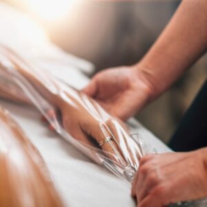 Anti-cellulite vacuum therapy for arms and legs, enhancing skin tone and circulation with Howganics 'HOW' Manicure IV Drip
