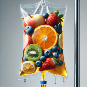 Howganics Essential Vitamins IV Bag providing hydration and essential nutrients for energy and wellness